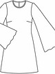 Платье-мини с рукавами-раструбами №10 — выкройка из Burda. Винтаж 1/2015