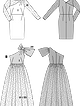 Платье с асимметричным вырезом горловины №6868 — выкройка из Каталог Burda осень-зима/2015/2016
