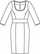 Платье по фигуре №112 А — выкройка из Burda 2/2016
