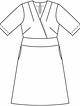 Платье с V-образным вырезом №136 — выкройка из Burda 2/2016