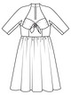 Платье с цельнокроеными рукавами №136 — выкройка из Burda 3/2016