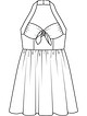 Платье с бретелью-петлей №135 — выкройка из Burda 3/2016