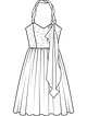 Платье с бретелью-петлей №128 — выкройка из Burda 3/2016