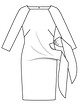 Платье с рукавами реглан №108 В — выкройка из Burda 3/2016