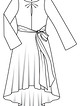 Платье с асимметричной юбкой №121 — выкройка из Burda 4/2016
