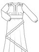 Платье с пышными рукавами №125 — выкройка из Burda 4/2016