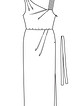 Платье с асимметричным вырезом горловины №109 В — выкройка из Burda 5/2016