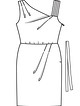 Платье с асимметричным вырезом горловины №109 А — выкройка из Burda 5/2016