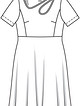 Платье с асимметричной горловиной №136 — выкройка из Burda 6/2016