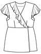 Блузка с драпирующимся воланом №125