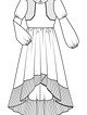 Платье с асимметричной юбкой №117 — выкройка из Burda 8/2016