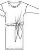 Платье с драпировкой на талии №102 — выкройка из Burda 10/2016