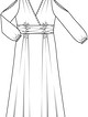 Платье с глубоким вырезом №420 — выкройка из Burda. Мода для полных 2/2016