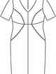 Платье с V-образным вырезом горловины №416 A — выкройка из Burda. Мода для полных 2/2016
