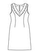 Платье с V-образным вырезом горловины №134 — выкройка из Burda 11/2016