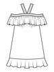 Платье с вырезом кармен №123 — выкройка из Burda 12/2016