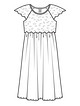 Платье с рукавами-крылышками №126 — выкройка из Burda 2/2017