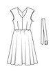 Платье с V-образным вырезом горловины №114 B — выкройка из Burda 2/2017