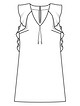 Платье с воланами №106 B — выкройка из Burda 2/2017
