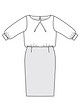Платье со складками у горловины №123 A — выкройка из Burda 3/2017