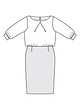Платье со складками у горловины №123 B — выкройка из Burda 3/2017