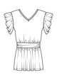 Платье с оборками для подружки невесты  №117 B — выкройка из Burda 3/2017