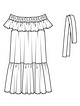 Платье с вырезом кармен для подружки невесты №119 B — выкройка из Burda 3/2017