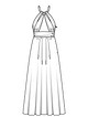 Платье с бретелью-петлей №101 — выкройка из Burda 4/2017