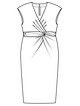Платье с глубоким V-образным вырезом №401 A — выкройка из Burda. Мода для полных 1/2017