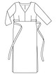 Платье с глубоким V-образным вырезом №412 A — выкройка из Burda. Мода для полных 1/2017