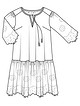 Платье с макси-оборкой №403 B — выкройка из Burda. Мода для полных 1/2017