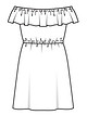 Платье с вырезом кармен №624 — выкройка из Burda. Детская мода 1/2017