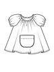 Платье с рукавами-фонариками №606 — выкройка из Burda. Детская мода 1/2017