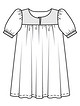 Платье расклешенного силуэта №628 — выкройка из Burda. Детская мода 1/2017