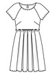 Платье с рукавами реглан №114 — выкройка из Burda 6/2017