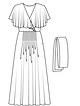 Платье с широкими воланами на лифе №109 — выкройка из Burda 6/2017