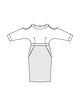 Платье с цельнокроеными рукавами и вырезами на плечах №124 A — выкройка из Burda 8/2017
