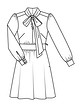 Платье с широким втачным поясом №115 A — выкройка из Burda 8/2017