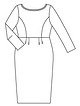 Платье-футляр с V-вырезом  №405 A — выкройка из Burda. Мода для полных 2/2017