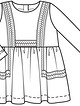 Платье с контрастной вышивкой №130 B — выкройка из Burda 11/2017