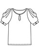 Блузка с объемными рукавами жиго №119 A