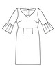 Платье с полудлинными рукавами №123 — выкройка из Burda 5/2018