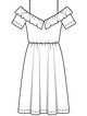 Платье с вырезом кармен №115 — выкройка из Burda 5/2018