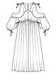 Макси-платье летящего силуэта №126 — выкройка из Burda 5/2018