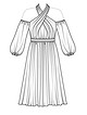 Платье с рукавами-баллон №118 — выкройка из Burda 5/2018