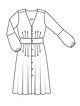 Платье с глубоким V-образным вырезом №116 B — выкройка из Burda 5/2018