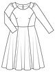 Платье с расклешенной юбкой №123 — выкройка из Burda 9/2018