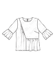 Свободная блузка с асимметричными деталями №6354