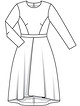 Платье с асимметричной юбкой №103 B — выкройка из Burda 11/2018