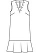 Платье с V-образным вырезом №109 B — выкройка из Burda 12/2018